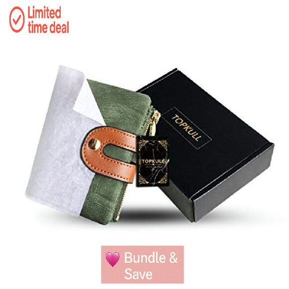 Slim Bifold RFID Wallet with Zipper Coin Pocket - PU Leather Compact - Picture 8 of 8